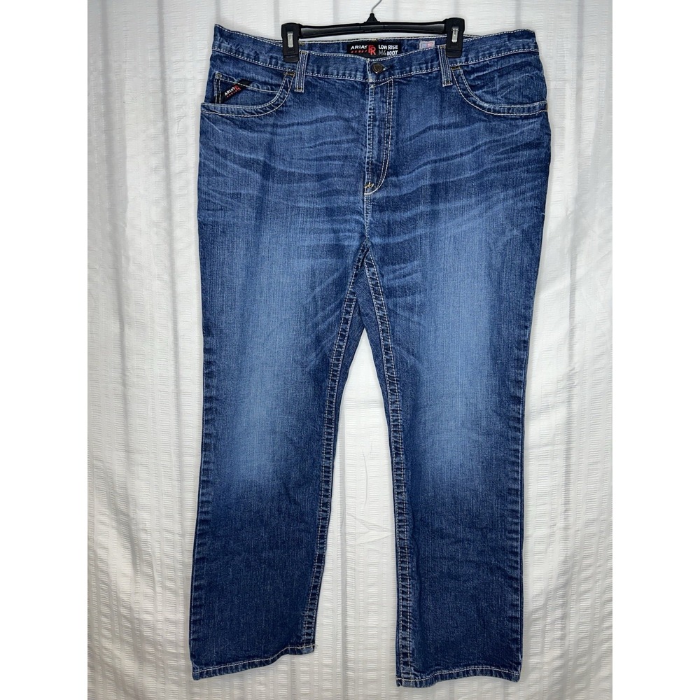 Ariat Work FR M4 Low Rise Boot Cut Jeans Mens 42x32 Flame Resistant Blue Denim